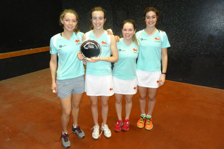 The victorious Cambridge Ladies with the Silver Salver