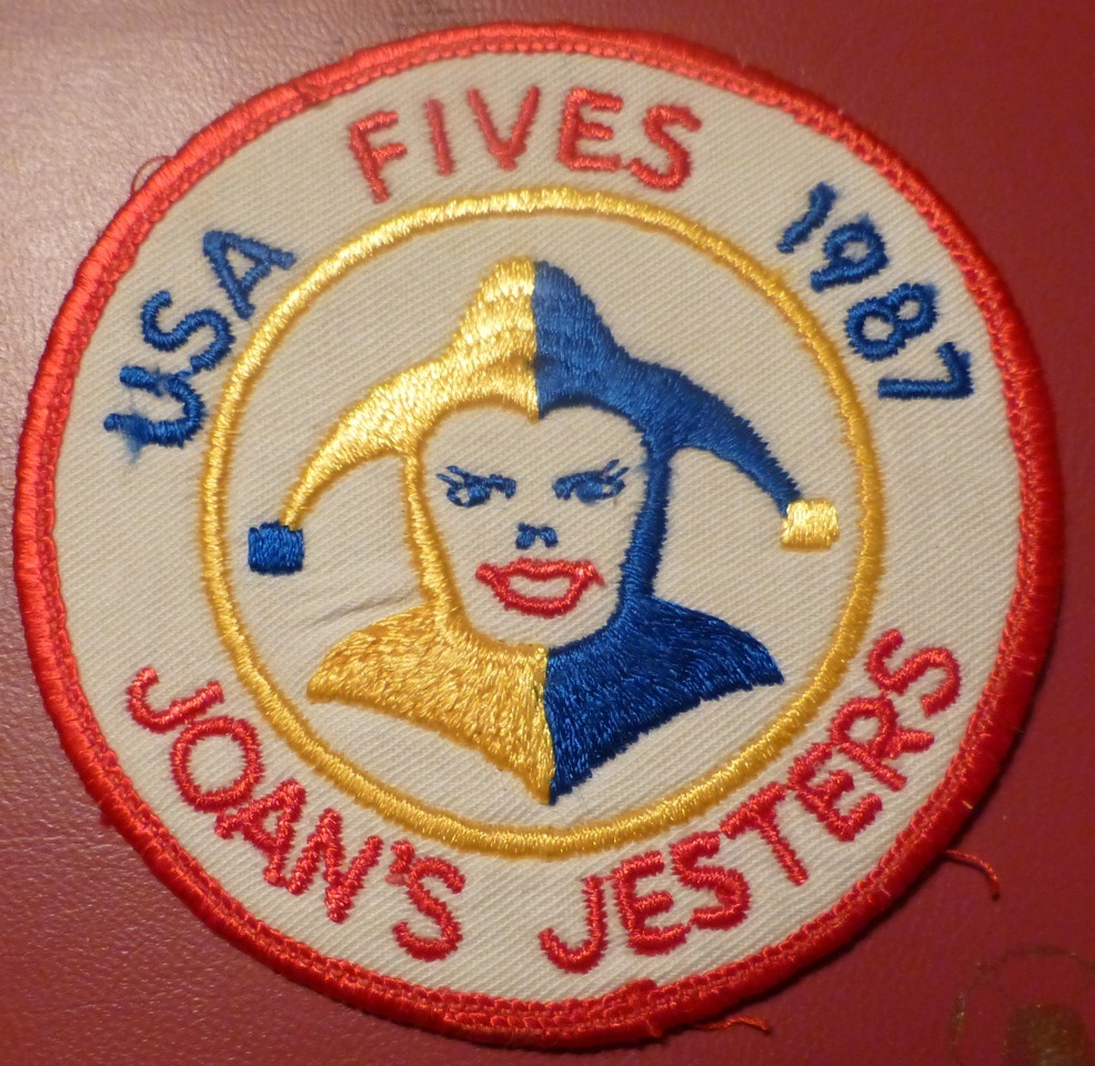 Joan's Jesters badge 1987