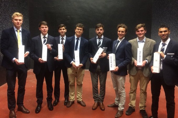 Victors with the Pol Roger champagne