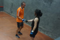 Handshakes at the Derby Moor Invitation Doubles