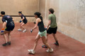 All eyes on the buttress at the Winchester Fives Mixed Doubles at Malvern