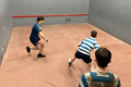 Action from the Scottish Schools U16 Doubles